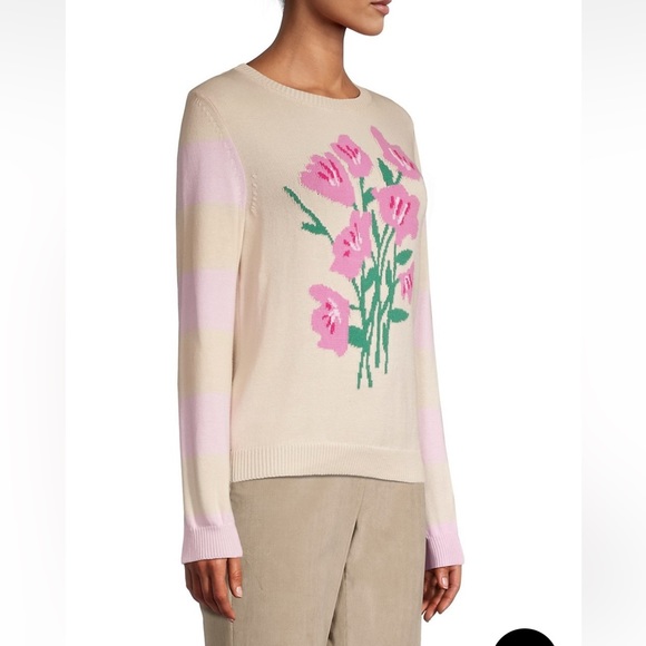 SOLD! NWT Weekend MaxMara Flora Cotton Sweater. Color: Beige/Pink. Spring - Picture 6 of 11